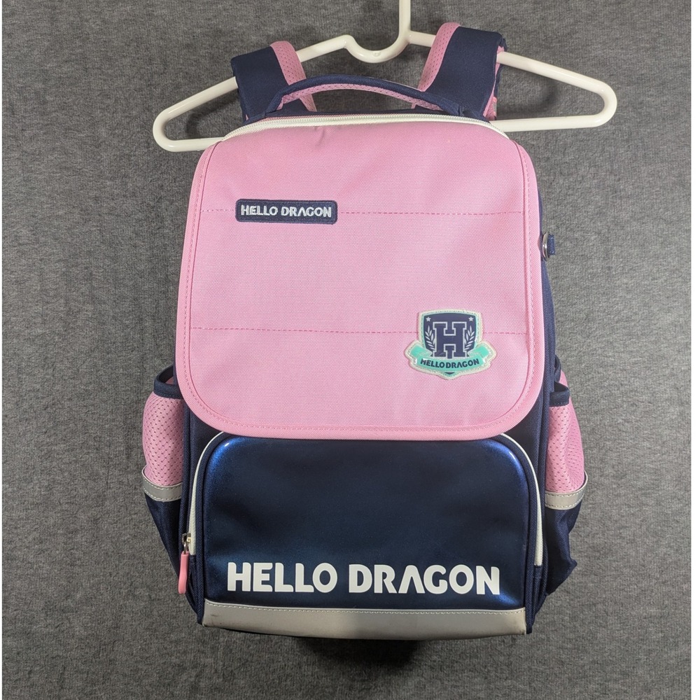 Hello Dragon Kids AGS Erogonomic Water Resistant School Backpack - Pink and Blue